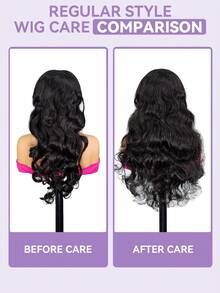 OQ Hair Wear Go 16-30 Inch Lace Closure Wig, 7*5 Pre-Cut & Pre-Plucked, 180% Density, Unprocessed Human Hair, Natural Color, Fashionable & Natural Hairline, Suitable For Beginners, Sports, Vacation, Travel, Holidays, Casual Style. Comes With Gift, Perfect For Halloween, Travel, Y2K , Suitable For Women On Holidays - SNatural - View 5