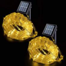 Solar Rope Lights,  LED Solar String Lights, 8 Modes Waterproof Solar Powered Outdoor Light, Flexible Clear Tube Light For Garden Backyard Patio Deck Pool Tree Decor - 暖白色 - 查看 5
