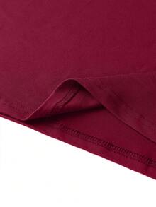 GRDR 男士时尚 V 领短袖 T 恤 | 精致设计 | 夏季必备 | 百搭易穿 | 展现您的风格 - 酒紅色 - 查看 7