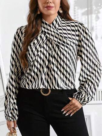 Allover Allover Print Pattern Woven Fabric Criss-Cross Tie Ruched Bust Office, Evening Date, Holiday, Casual, Travel