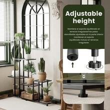 Soporte para plantas de metal,soporte multifuncional de metal para plantas de 5 niveles, interior/exterior patio jardín balcón terraza estante para flores, marco decorativo de acero negro - Negro - Ver 3