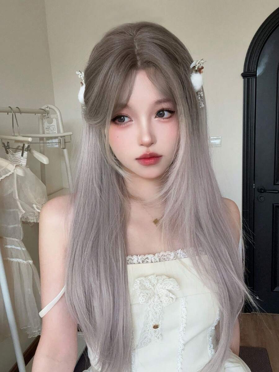 alicegarden Forehead Lace Curly Wig, Mid Cut Style, Multi-Color Long Rolled Wig, 28 Feet Long, Natural And Realistic Wig For Daily Use