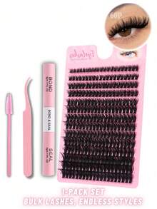 560PCS 60D/80D Curl Natural Lash Clusters – 0.31inch–0.63inch Wispy Individual Eyelash Extensions, Faux Mink Fluffy Cluster Lashes, Soft & Lightweight Reusable False Eyelashes, DIY Lash Kit For Everyday Wear, Party, Wedding, Christmas, Valentine's, Halloween, Thanksgiving & Birthday Gifts, Beginner-Friendly & Quick 3s Application - Hồng - Xem 14