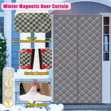 ستارة باب عازلة للحرارة مغناطيسية - قماش أكسفورد ثقيل، بطانة مسمكة، زيادة في الارتفاع بمقدار 2 بوصة، مناسبة لأبواب زجاجية انزلاقية بعرض 80-120 سم، تحافظ على الدفء وتقلل الضوضاء في الشتاء، رمادي، ستارة باب شتوية، عزل باب انزلاقي، سطح منسوج، هيكل، عزل المنزل، تصميم، خياطة مقواة، حل عزل المنزل