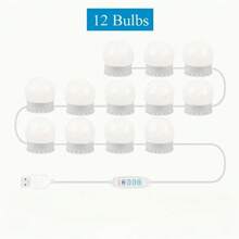 12 件 LED 镜前灯，USB 供电，可调亮度和色温，适用于多种尺寸的镜子，可旋转灯泡，适用于酒吧、化妆室、直播工作室、梳妆台、卧室装饰、化妆镜灯 - 鏡前燈 - 查看 13