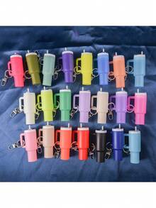 1pc/2pcs/3pcs/5pcs/8pcs Mini Insulated Cup Keychain Accessory, Cute Cup Key Pendant, Suitable For Women's Wallet, Handbag, Backpack, Mini Water Bottle, Street Style, Multi-Color, Keychain Pendant, Wallet Pendant, Cup, Bag Accessory - Multicolor - View 2