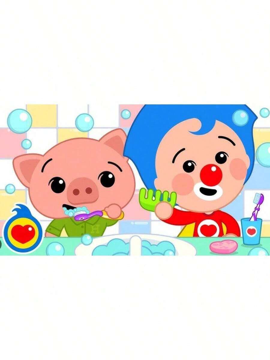 Various Cartoon Plim First Party Decorations Cute Pig Rainbow Custom Vinyl Background Banner Photography Studio Props - 白色4 - 查看 1