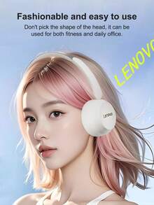 Lenovo Lenovo EB300- Lightweight Wireless Headphones, Skin-Friendly Soft Earmuffs, 25-Hour Battery Life, High-Definition Surround Sound Quality, Compatible With Mobile Phones/Computers, Available For Fitness And Daily Office, And Fashionable Mini Headphones.
