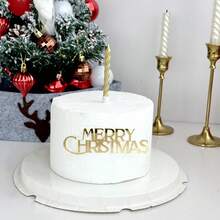 1 buc/3 buc/6 buc auriu argintiu Crăciun fericit acrilic tort lateral decorațiuni pentru petrecere de Crăciun DIY tort decorațiuni consumabile Crăciun decorațiuni de Crăciun pijamale de Crăciun cadouri de Crăciun decor de Crăciun