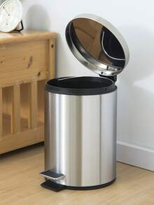 5/8L Stainless Steel Pedal Trash Can, Rectangular Kitchen Trash Can With Durable Plastic Inner Bin, Silver