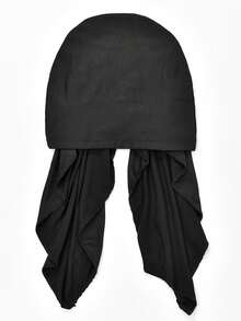 1pc New Solid Color Wide Brim Headscarf Hat, Curved Brim Headwrap Hat For Muslim Women