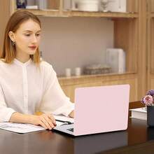 2pcs Compatible With MacBookAirPro Plastic Hard Shell Transparent Crystal Protective Case - Pink - View 10