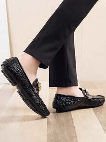 New Outdoor Leisure All-Match Moccasins For All Seasons Men's Business Flat Shoes Loafers Lightweight And Fashionable Men's Shoes - 黑色 - 查看 7