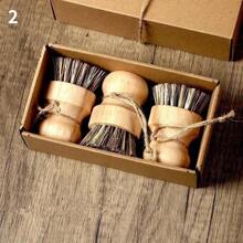 Natural Kitchen Dishwashing Brush With Wood Handle Non Oil Staining Rope Wash - Multicolor - View 5