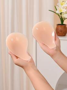 全新硅胶隐形文胸，带肩带，防滑款式，防止下垂，提升胸部，专为婚纱摄影、无肩带连衣裙、隐形内衣、连衣裙、连体裤和旅行设计 - 杏色 - 查看 4