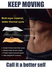 1 件女士腰部训练器、腰部塑形器、桑拿发汗带、运动健身腰部支撑带、腰部束腰带、腰部瘦身带运动腰带适合锻炼、家庭运动和散步 - 黑色 - 查看 6