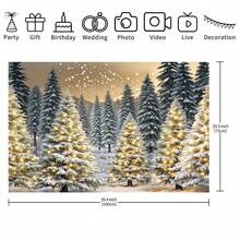 1pc Light Snow Christmas Tree Pattern Backdrop Cloth For Christmas, New Year Party, Holiday Gifts, Family Gathering, Wedding, Birthday, Anniversary, Bedroom, Living Room, Outdoor Decoration, Studio Props, Photography Backdrop