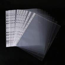 100 个 A4 透明塑料套，厚度 0.02 毫米，透明文件夹，经济适用，适用于归档和递送（网格图案） - 無色 - 查看 9