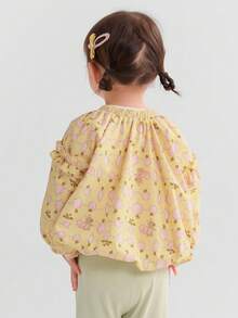 Balabala 女童夹克，荷叶边蝴蝶结细节，2025年秋季新款，甜美风 - 黃色調 - 查看 3