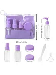 7 Stücke Reise Kosmetikbehälter Set, beinhaltet Sprühflaschen, Lotionflaschen, nachfüllbare Flaschen, PET-Flaschen, unverzichtbar für Reisen und Geschäftsreisen