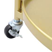 SENDERPICK Rolling Bar Cart Mobile Storage Cart Metal Frame Serving Cart For Kitchen Dining Room - Gold - View 3