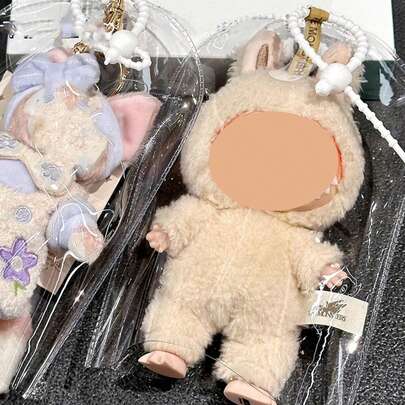 1 件透明保护套，适用于拉布布，防水防尘娃娃防尘罩（不含娃娃）万圣节配饰教师节