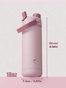 18 Oz Insulated Water Bottle With 2-In-1 Straw And Spout Lid, Keep Cold 24H, Leak-Proof, Double Wall Stainless Steel Water Bottle For Sports, Gym, Travel, And School