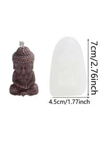 7.5厘米/2.95英寸 x 4.7厘米/1.85英寸佛像硅胶模具，适用于DIY蜡烛制作、工艺品制作、蜡模，材质：硅胶 - 彩色 - 查看 14