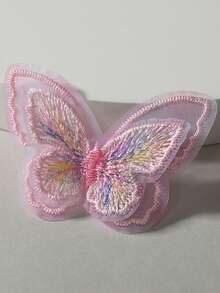 12 pachete de aplicații fluture dublu strat, 2,4 in - etichete fluture din organza brodată din dantelă, ornamente cu fluturi din material textil multicolor, consumabile de cusut pentru rochie de mireasă, meșteșuguri DIY - Multicolor - Vizualizare 12