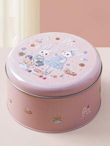 Halloween Cookie Jar, Tin Box, Rabbit Couple Set, Exquisite Candy Box, Round Tin, Big White Rabbit Candy Tin - Multicolor - View 11