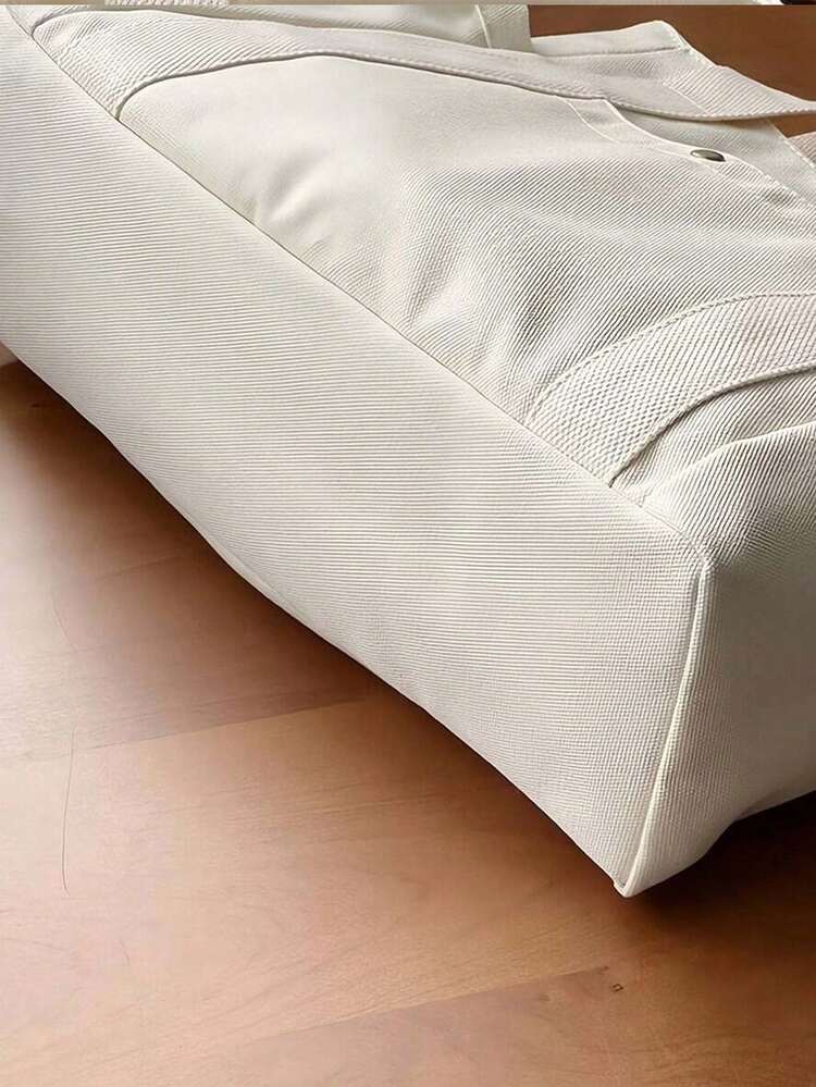 1 件，大容量帆布手提包，多口袋单肩包，可重复使用购物袋，方便携带，配有舒适手柄，适合日常使用和礼物，便携式手提包，适合学校工作旅行购物 - 彩色 - 查看 4