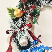 1pc Christmas Elf Leg Wreath With Red Bow - Artificial Holiday Door Hanger Decor, No Feathers, Wooden Material, Hanging Style, No Power Required