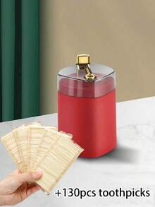 1pc Easy-Press Automatic Toothpick Dispenser - Sleek, Durable Plastic Holder, High-Grade Press-Type Portable Toothpick Bottle, For Kitchen And Dining Room Decor - Multicolor - View 15