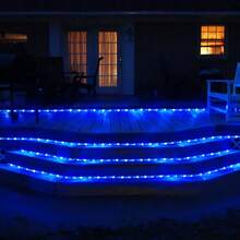 Solar Rope Lights,  LED Solar String Lights, 8 Modes Waterproof Solar Powered Outdoor Light, Flexible Clear Tube Light For Garden Backyard Patio Deck Pool Tree Decor - Blue - View 6