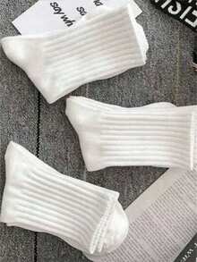 10 đôi tất dài vừa phải cho nam mùa thu đông, màu trắng, chống mùi, thấm hút mồ hôi, thoáng khí, mùa thu - trắng - Xem 5