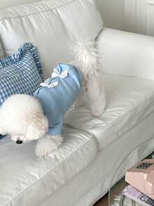 1pc Autumn/Winter Fashion Bow Pet Dog/Cat Warm Clothes, Suitable For Teddy, Poodle, Bichon Frise, Small Dogs & Puppies, Fleece Sweatshirt - Multicolor - View 9