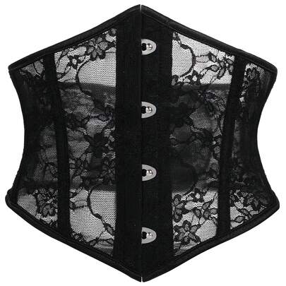 1 Áo nịt ngực ren đen định hình eo cho nữ, thích hợp cho các sự kiện trang trọng và Halloween