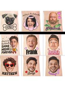 1/10/20/30/60pcs Customized Text & Portrait Human Pet Temporary Tattoo Stickers, Personalized Temporary Tattoos For Birthday Bachelorette Party, Custom Name Tattoo Stickers - Multicolor - View 4