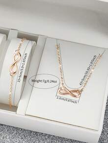 3pcs/Set Women's Gift Watch With Steel Band, Square Minimalist Roman Numeral Dial, Elegant Quartz Wristwatch + Bracelet + Necklace (Watch Box Not Included) - Gold - View 6