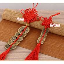1pcs Real Copper Five Emperors Money Six Emperors Money String Pressure Threshold Car Hanging Indoor Manufacturers Wholesale Pure Copper Door
