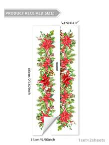 1set/2pcs Green Plant & Flowers Pattern Border Sticker For Home Decoration, Stickers, Wall Decal, Vinyl Decal For Home Decorations, Spring Decoration Items Refresh Your Home, Festival Decoration Stickers Gifts Birthday Graduation