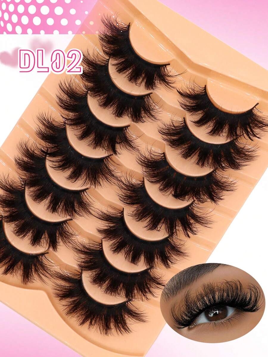 7 Pares/Pacote, DL02 Cachos Russos D, Cílios Inteiros, Ferramentas de Maquiagem para Olhos Naturalmente Volumosos, São Muito Grossos, Encaracolados e Bagunçados, Aumentam o Tamanho dos Olhos, Adequados para Festa, Palco, Performance, Cosplay, Cílios Inteiros, Cílios Completos, Ferramentas de Maquiagem para Extensão de Cílios, Cílios Volumosos Independentes, Muito Grossos e Muito Encaracolados Naturalmente