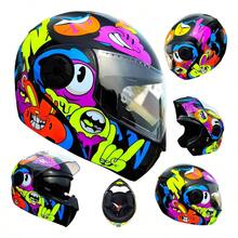 Casco Moto  Abatible Infantil Certificado Niña Niño - Negro1 - Ver 1