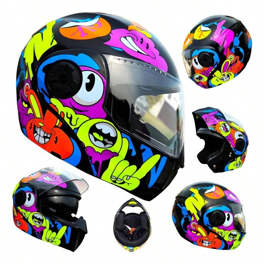 Casco Moto  Abatible Infantil Certificado Niña Niño - Negro1 - Ver 1