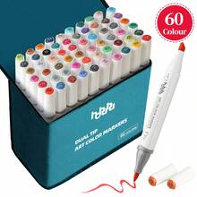 6/24/48/60/88/100/168 Colors Alcohol Based Markers, Fine & Broad Dual Tip Permanent Artist Art Markers Sketch Markers For Adult Coloring Book, Illustration Highlighting And Underlining - Multicolor - View 5