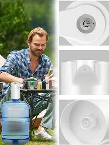 1pc Water Bottle Water Dispenser, Complimentary USB Charging Cable, Silicone Water Pipe, Portable USB Charging Electric Water Pump, Household, Kitchen, Living Room, Office And Camping Water Bottle Pump