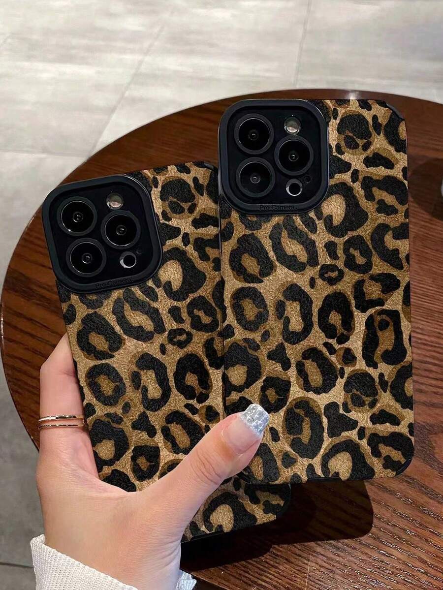 1 carcasă de telefon anti-cădere cu imprimeu leopard creativ, compatibilă cu 11/12/13/14/15/15 Plus/15 Pro/15 Pro Max/ 16/ 16 Plus/ 16 Pro/ 16 Pro Max/7/8/SE/12mini/13mini