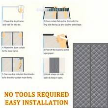 ستارة باب عازلة للحرارة مغناطيسية - قماش أكسفورد ثقيل، بطانة مسمكة، زيادة في الارتفاع بمقدار 2 بوصة، مناسبة لأبواب زجاجية انزلاقية بعرض 80-120 سم، تحافظ على الدفء وتقلل الضوضاء في الشتاء، رمادي، ستارة باب شتوية، عزل باب انزلاقي، سطح منسوج، هيكل، عزل المنزل، تصميم، خياطة مقواة، حل عزل المنزل