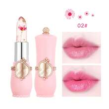 2pcs Dry Flower Lipstick, Colored Lip Care, Moisturizing And Moisturizing, Long-Lasting Jelly, Warm And Discolored Lipstick - 粉色 - 查看 1