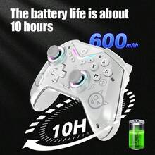 CM-619 无线游戏手柄，Switch2 游戏手柄，兼容 iOS/Android/PC 设备，带 RGB 灯光效果，支持 Switch 游戏手柄 - 白色 - 查看 10